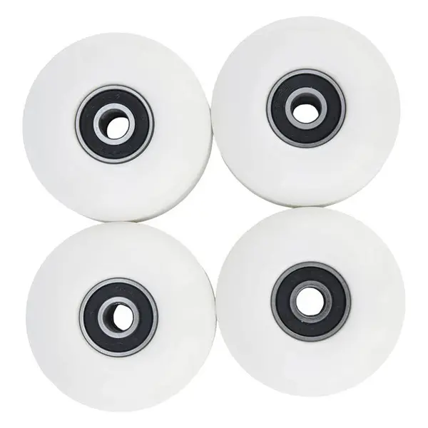 White PU Skateboard Wheels Set, 52x30mm SHR95A High-Rebound Formula for Adult Skateboards, Smooth-Rolling with Enhanced Grip