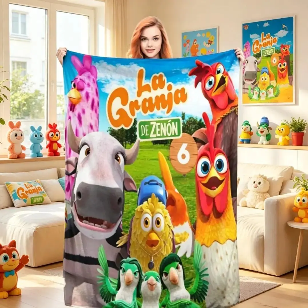 La Granja De Zenon Flannel Blanket, Ultra Soft Warm Cozy Throw Blankets, Cooling Blankets, Plush Fleece All Season Quince Bedding, Lightweight Blankets for Sofa Bed Office Travel Camping, Kids Adult Home Decor Gift for Christmas Halloween Birthday