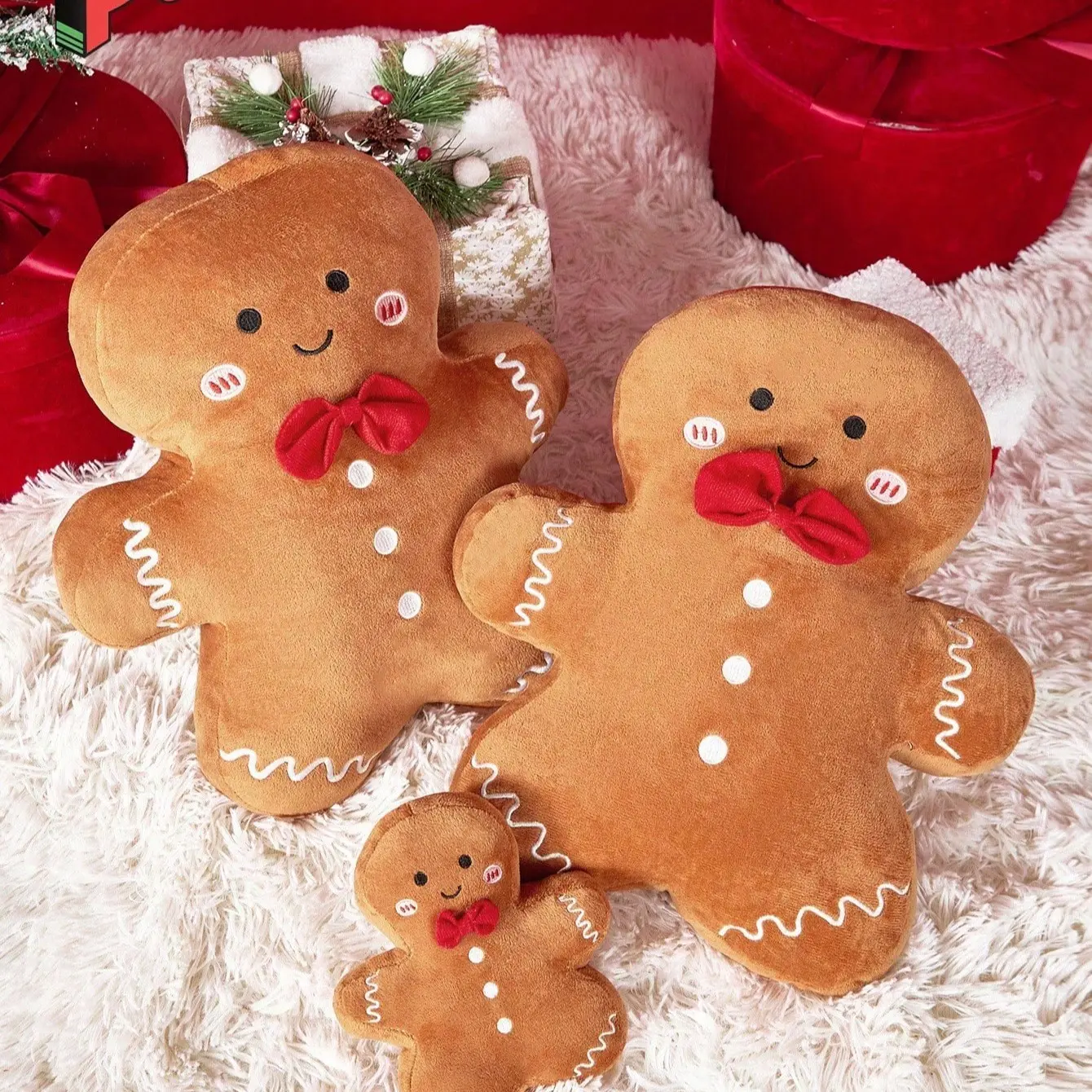 Soft Christmas Decoration Doll, Cute Gingerbread Man Plush Toy, Light Polyester, Perfect for Holiday Decor, Home Accessories, Gift