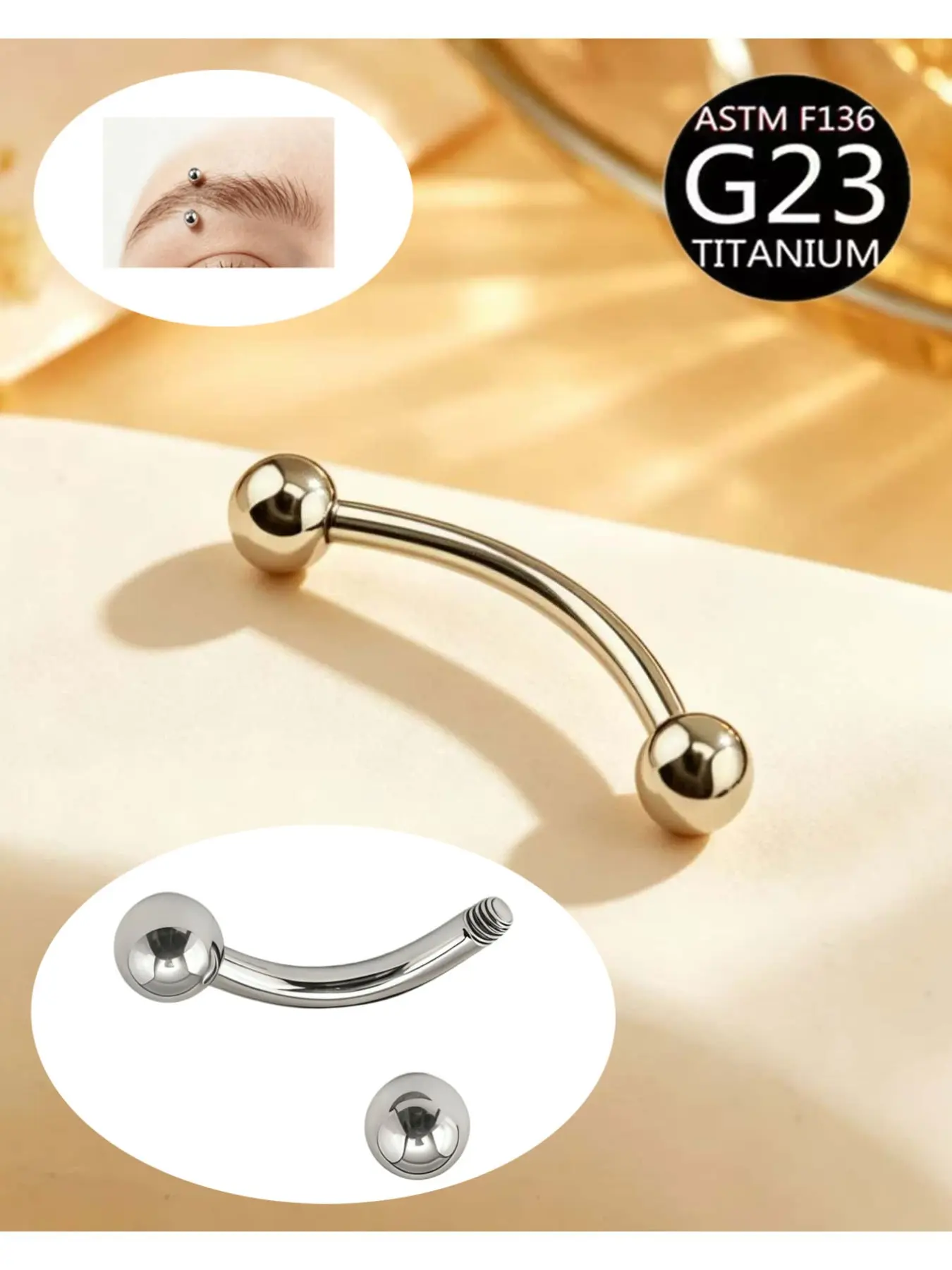 Titanium Alloy Brow Bone Piercing, Casual Random Print, Unisex Jewelry, All-Season Accessory, Perfect Gift for Friends and Lovers