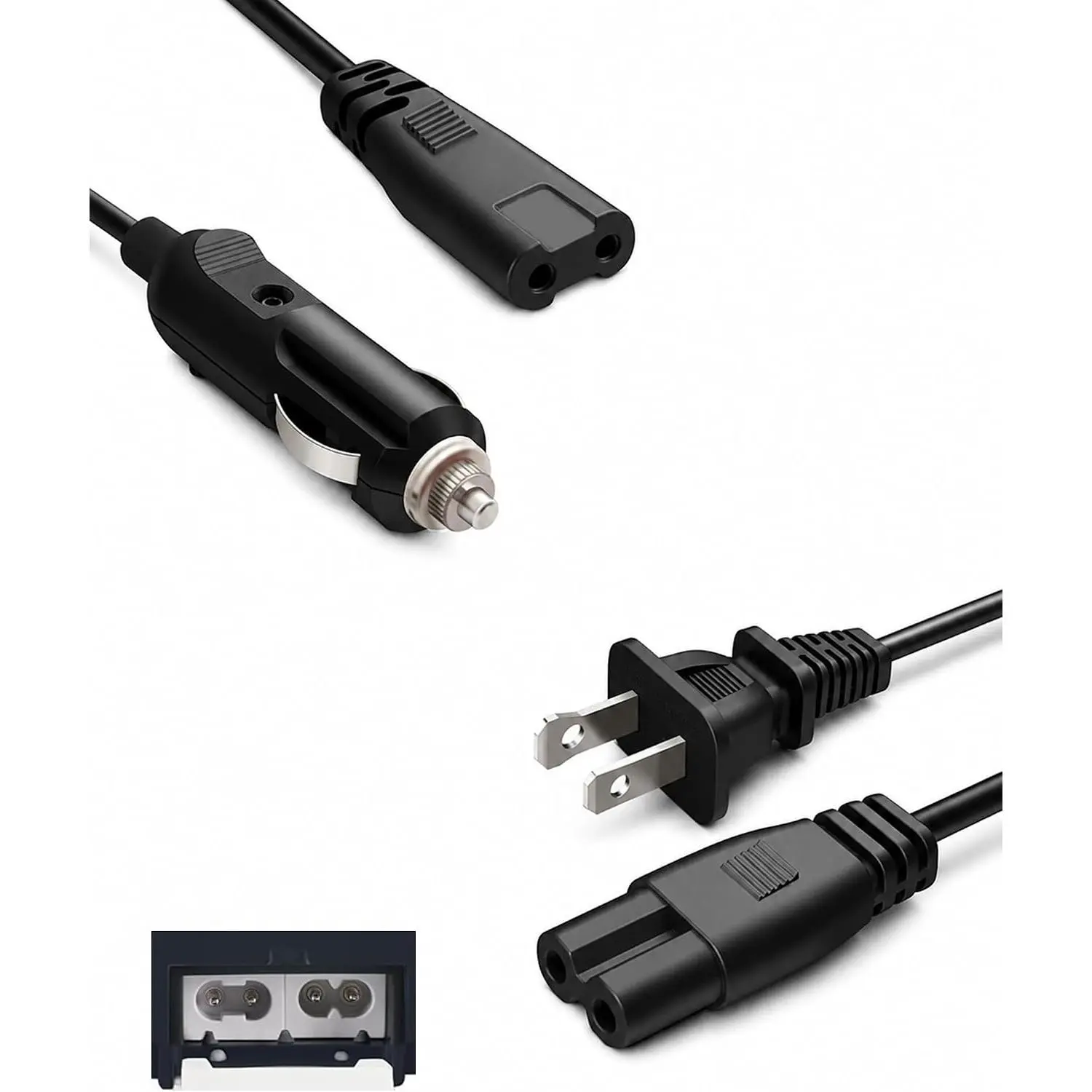 Power Cord for Electric Lunch Box, 12/24v for  Use, 110v for  Office Use, Lunch Box  Heater Plug, Portable Electric Lunch Box Replaceable Power Cord