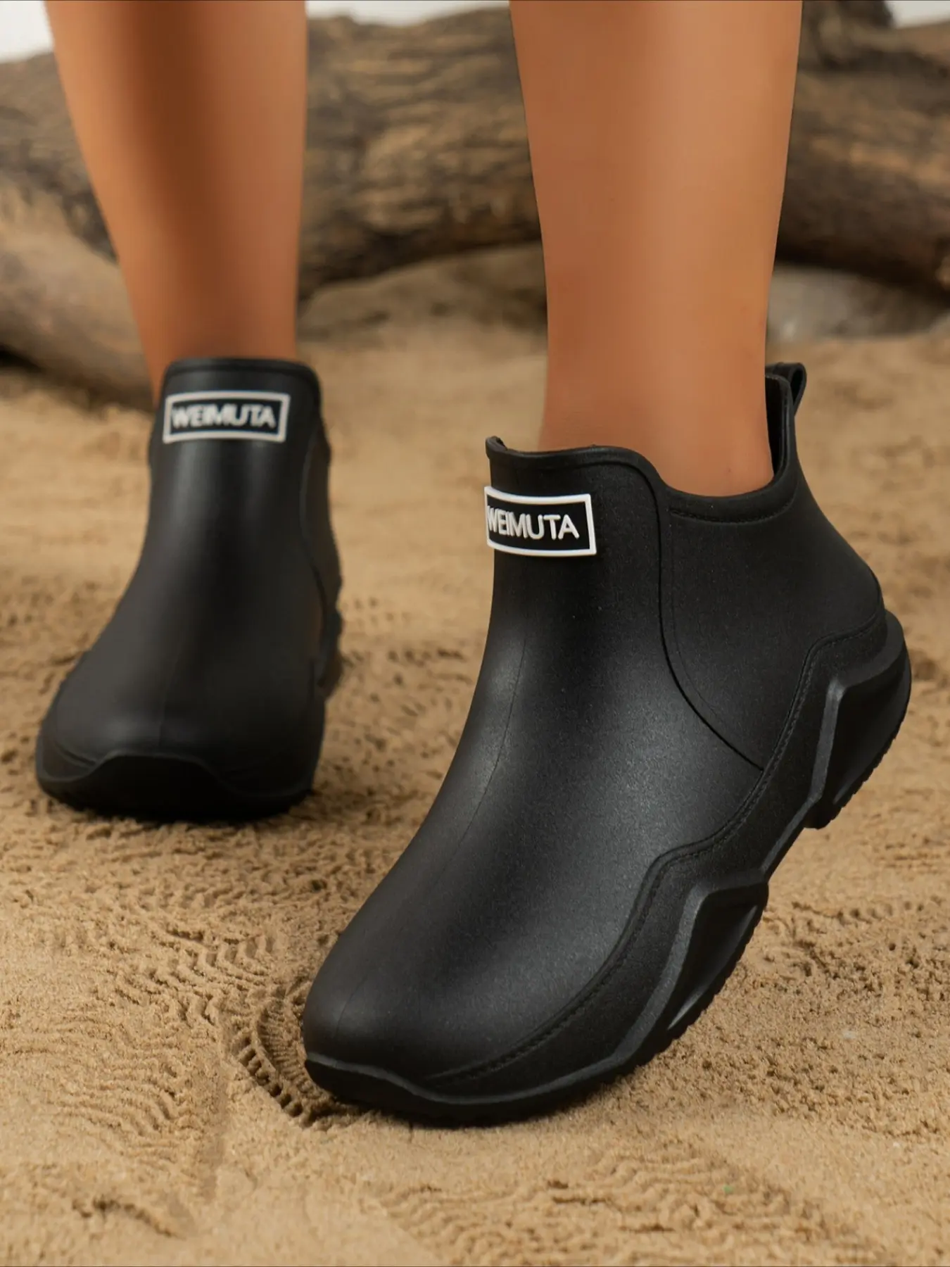 Ankle rain boots, lightweight thick non-slip sole, simple Chelsea style, four colors available, ideal for daily commuting and rainy days Footwear
