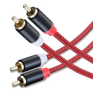 RCA Cable 12Ft,2Rca Male to 2-Rca Male Audio Stereo Subwoofer Cable [Hi-Fi Sound] Nylon-Braided Auxiliary Audio Cord for Home Theater, HDTV,