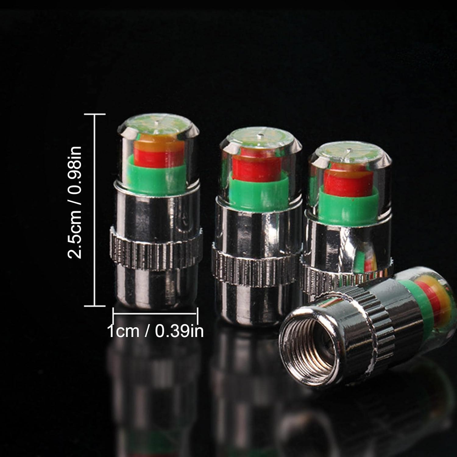 4 PCS Car Auto Tire Pressure Monitor Valve, Car Pressure Monitor Valve Stem, Tire Pressure Monitor Valve Stem Cap for Medium-Sized, Small, Motorbikes, Bicycles