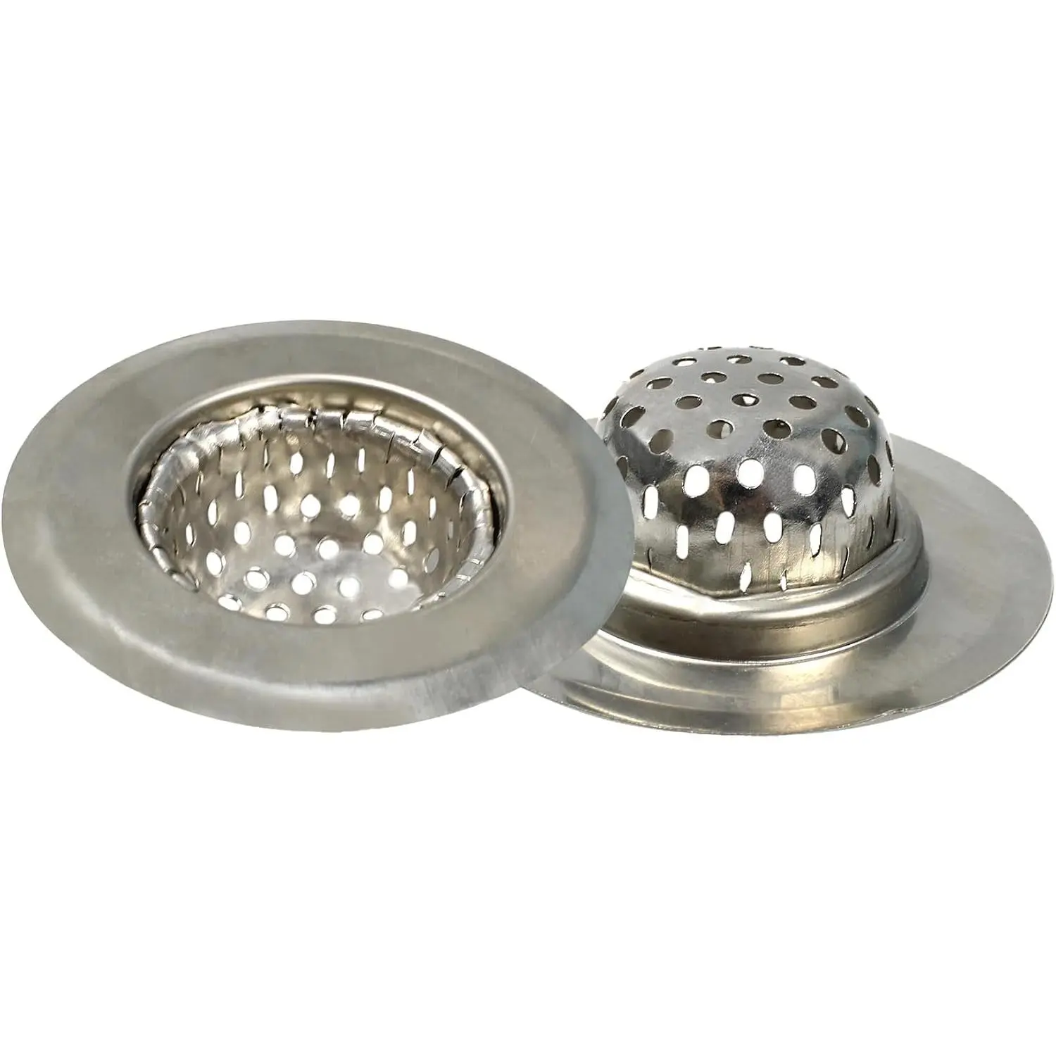 2 count Kitchen Sink Strainers, 2.2" Top/1" Basket, Stainless Steel Bathtub Drain Strainer, Shower Hair Drain Catcher, Drain Filter Basket