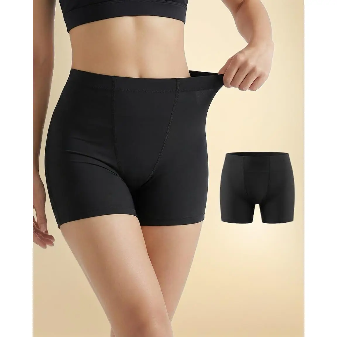 Women's Washable Reusable Nylon Incontinence Underwear, Heavy Absorbent Leakproof Boxer Briefs for Bladder Control, Overnight Wear 1 Pack