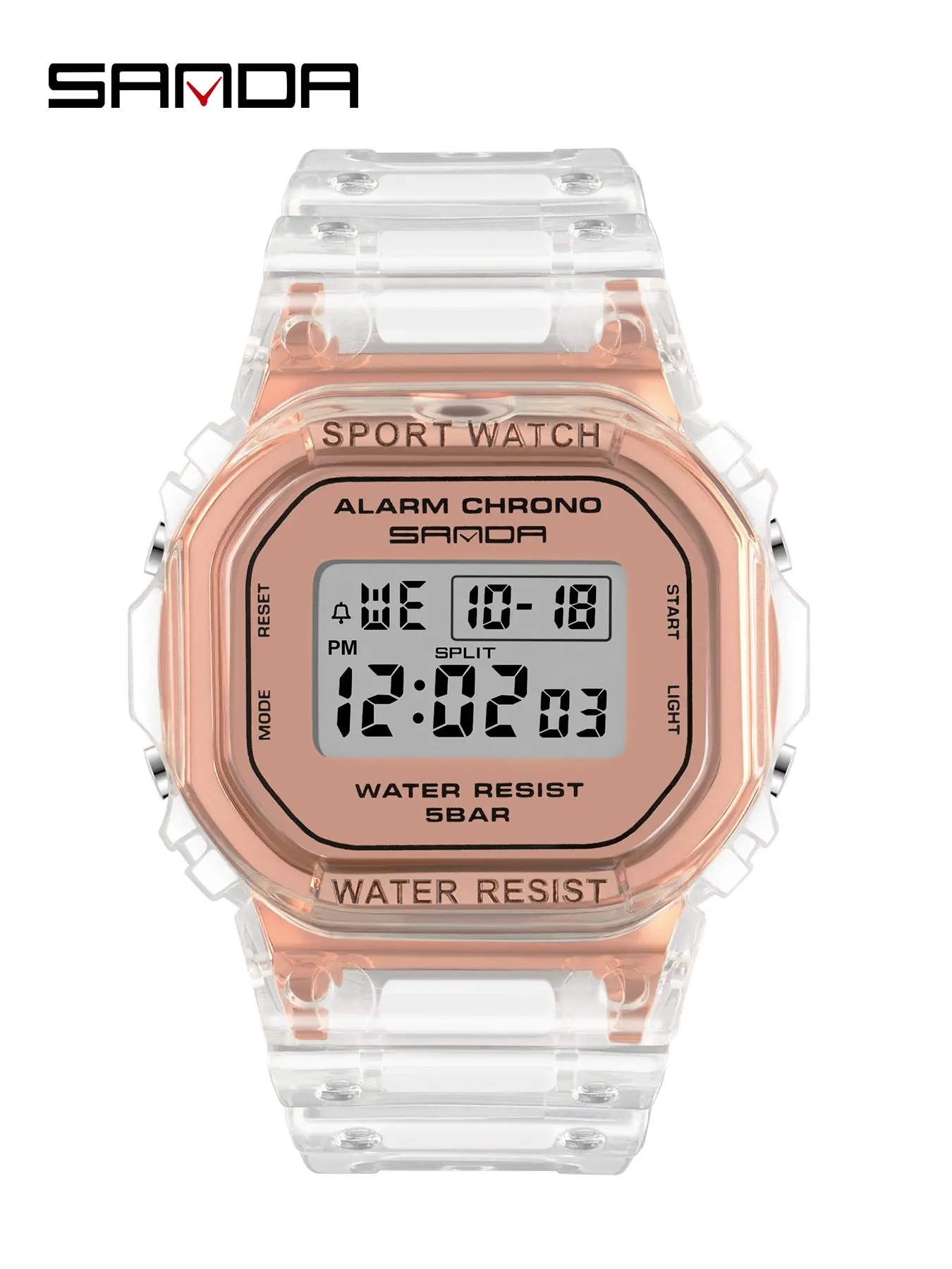 Sanda Student Sports Watch, Multifunctional Triple Time, Waterproof, Luminous, Shockproof, Digital Display, Ideal Gift for Teens, Casual Trendy Wristwatch, Luminous Fashionable Watch