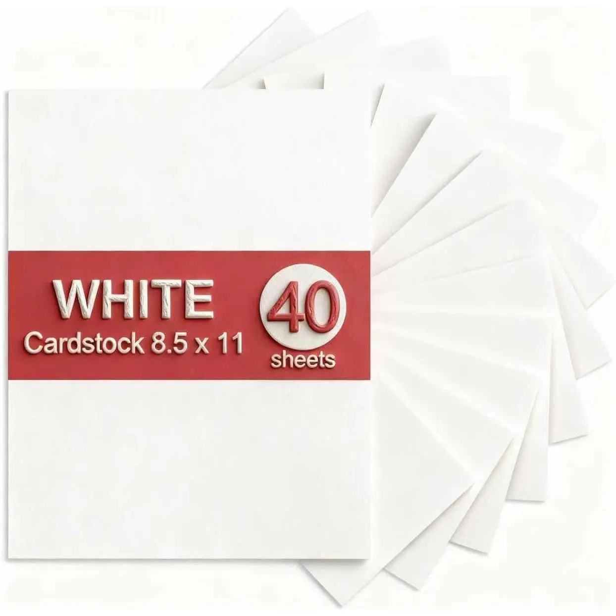 White Cardstock 8.5 x 11, 40 Sheets Card Stock, 75 LB/200 GSM Thick Copy Paper, Cardstock Printer Paper for School & Office Supplies, Art, Watercolo, Craft, Drawing, Invitations, Menus, DIY Cards