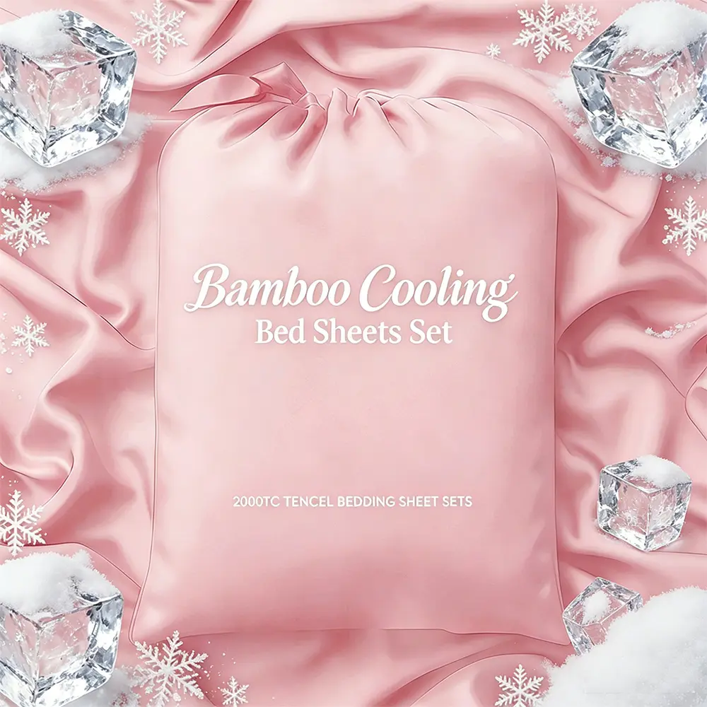 Extra Deep 2000TC Bamboo Cooling Fitted Sheet Set For Kids & Children, Breathable & Comfortable Ultra Soft Bedding For Child, Double Stitching, Shrink & Wrinkle Resistant Kids Sheets, Machine Washable, Perfect For Hot Sleeper Children, Room Decor