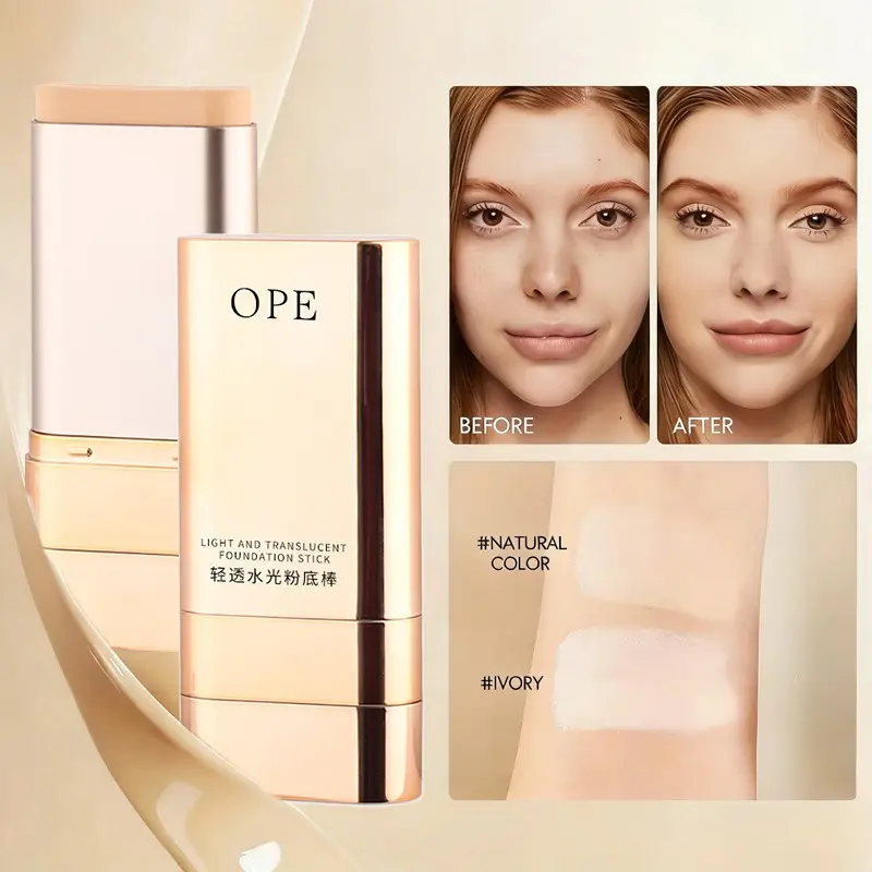 Dewy Foundation Stick For Outdoor Touch Up, Hydrating Fine Cream, Cover Acne Marks & Spots, Create Gentle Light European Atmospheric Base Makeup