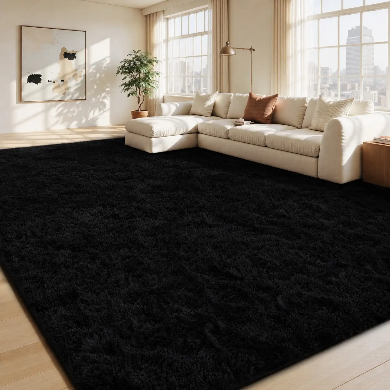 FAMVAL Soft Shaggy Area Rug for Bedroom Living Room, Fluffy Long Plush Non-Slip Rug, Cozy Modern Floor Carpet for Kids Room Dorm Apartment summerwins,back to school,dorm essentials,home decor,home essentials