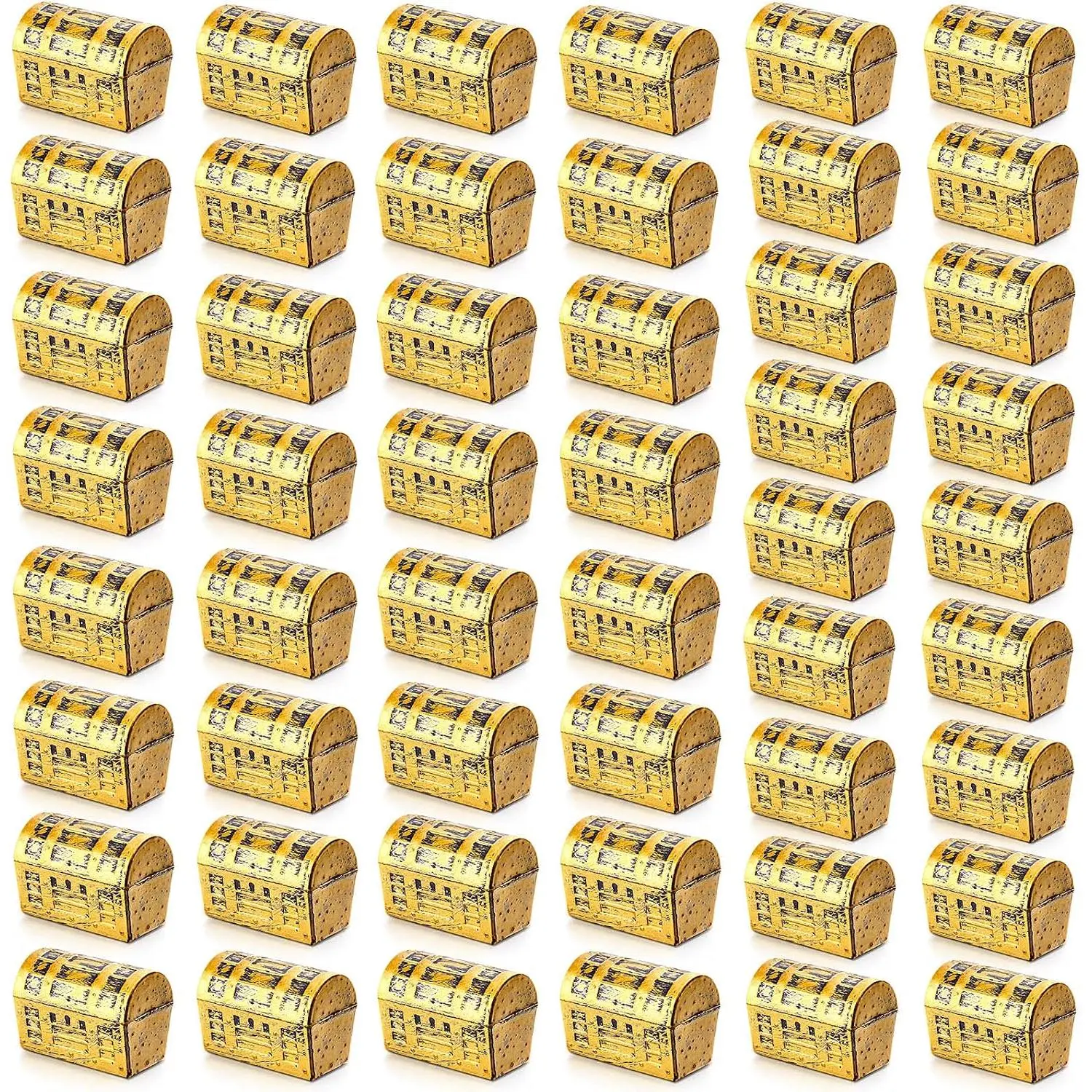 50 Pcs Mini Pirate Treasure Chests Gold Box for Halloween Party | Party Favors,Vintage Jewelry Box,birthday treat box, Christmas goodie bag filler, candy holder, bulk pirate theme decoration