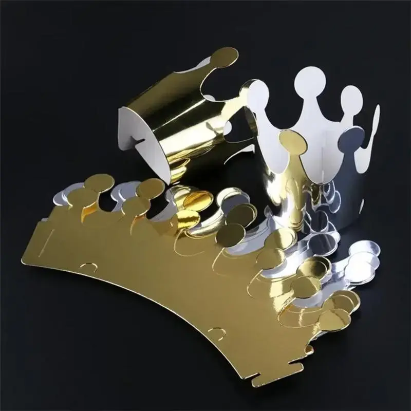 10Pcs Happy Birthday Paper Hats Cap Prince Princess Crown Party Decoration for boy girl