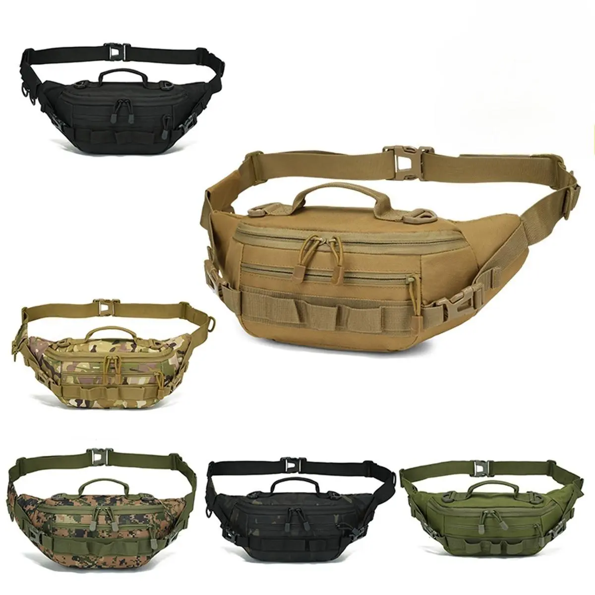 Tactical Crossbody Waist Bag for Men and Women, Durable Heavy-Duty Nylon Pack with Multiple Pockets for Camping, Hiking, and Travel
