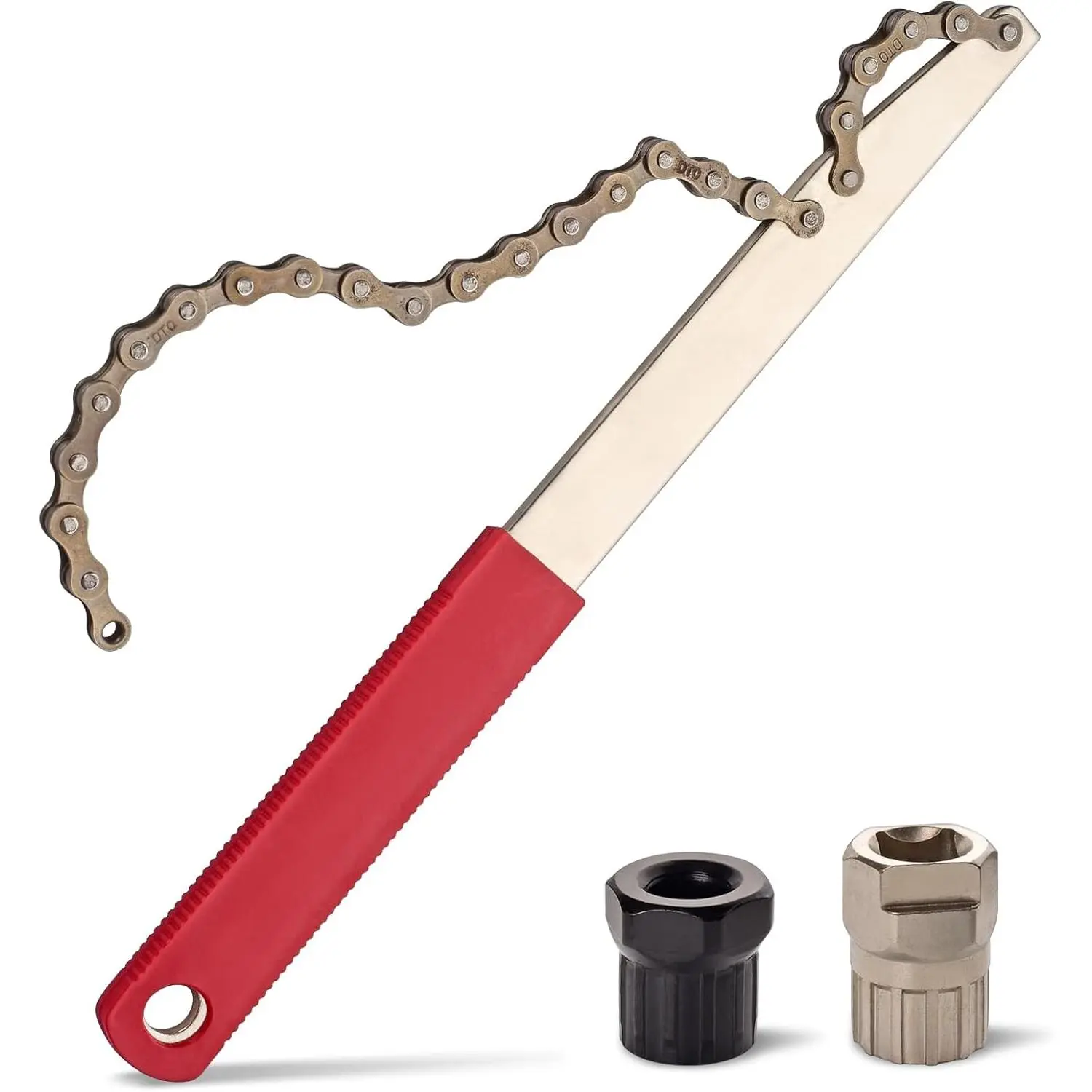 Bicycle freewheel removal tool, equipped with a chain whip and bicycle sprocket removal tool, used for removing bicycle cassette flywheel lock rings