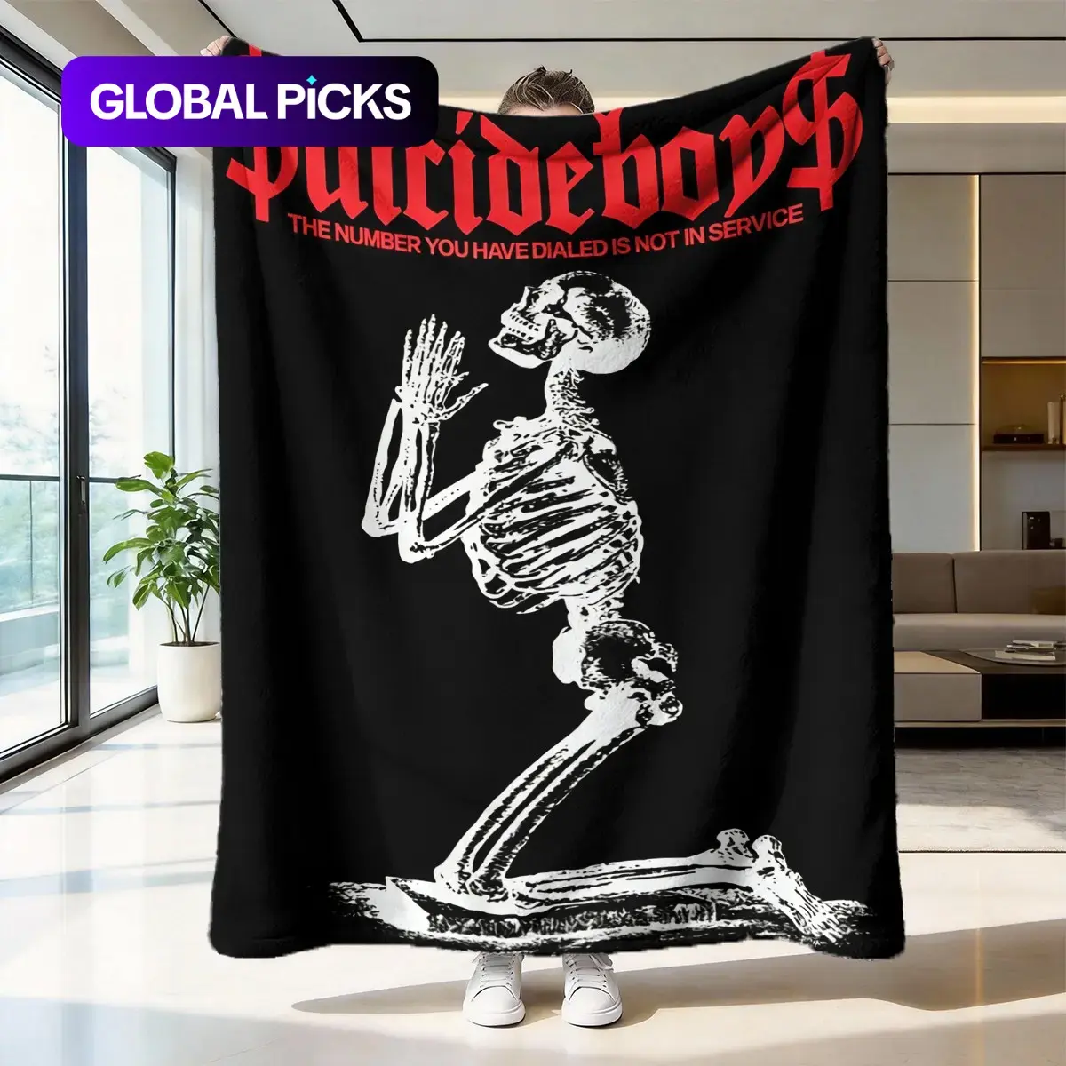 Suicideboys-Themed Flannel Blanket, Soft & Fluffy Warm Cozy Throw, Ideal Fan Gift, Perfect for Bedroom Decoration, Decorative Blanket, Cozy Blankets And Throws