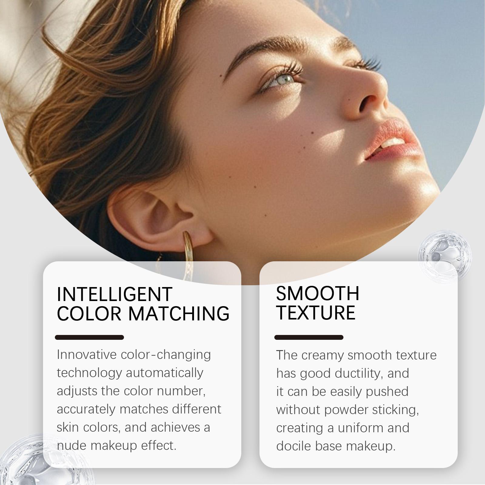 AMZ Ivory White Two-In-One Color-Changing Foundation Stick, Light And Thin Texture, Moisturizing, Matte, Clear And Natural Makeup Effect