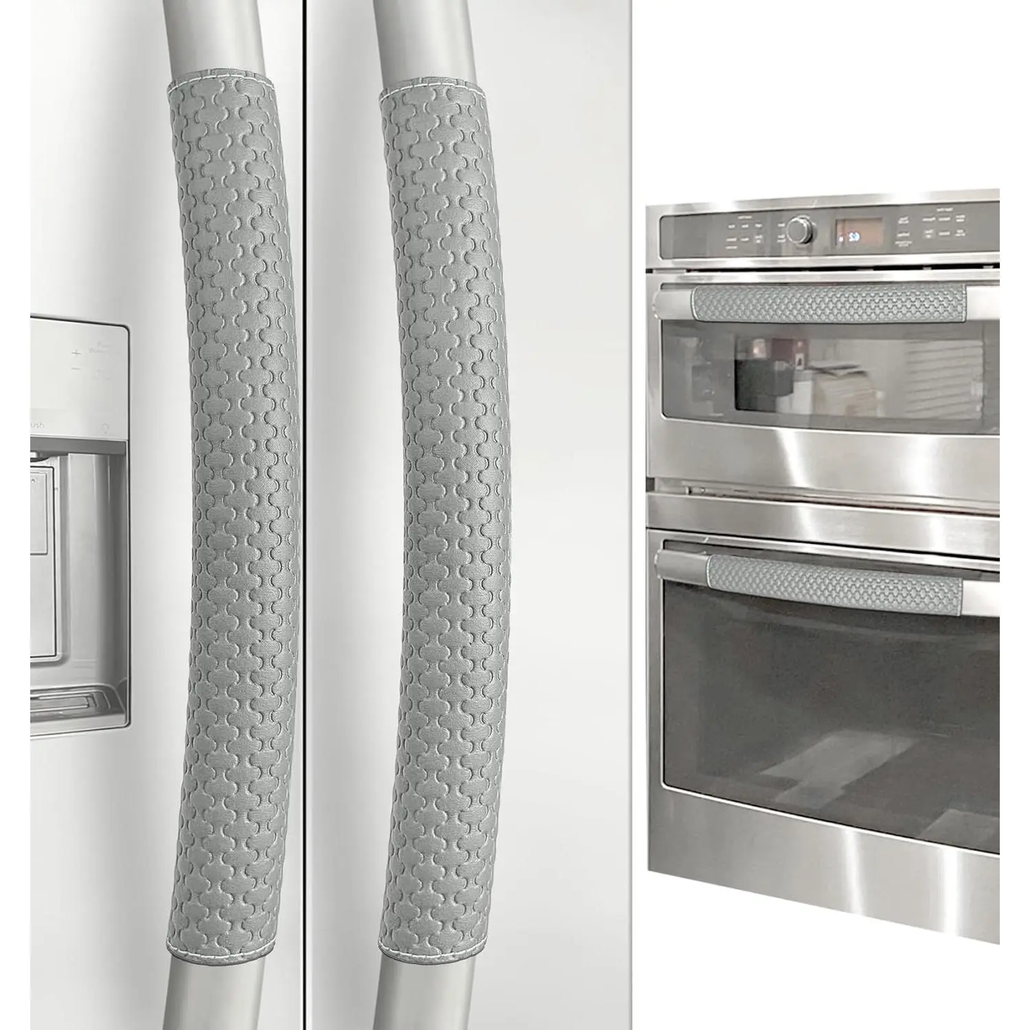 Refrigerator Door Handle Covers, Set of 4, Performance Appliance Handle Covers, Non-Slip Fridge Door Handle Covers, Keep Your Kitchen Clean, Microwave Oven Dishwasher door Handle Protectors(Gray)
