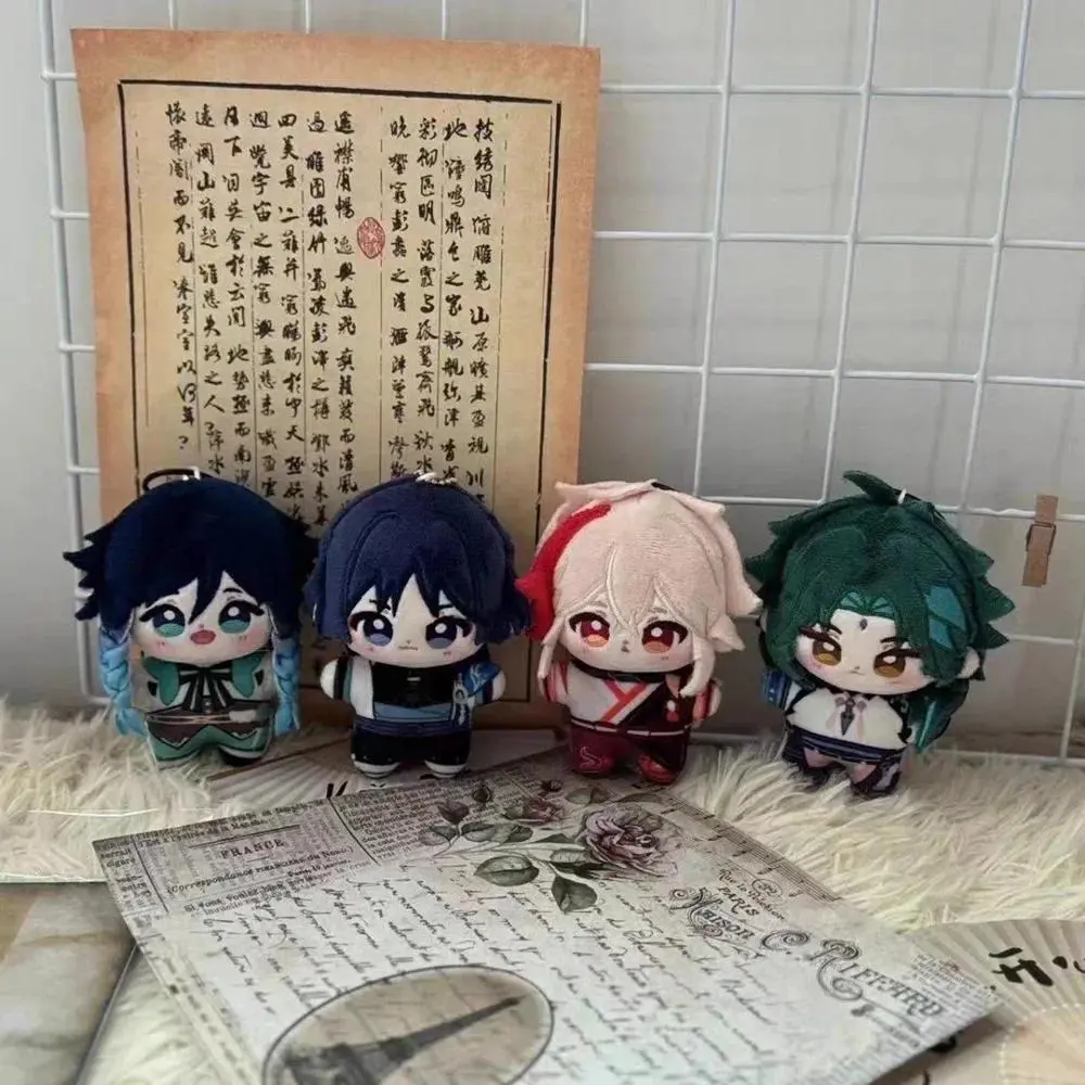 Genshin Impact Plush Toys Kazuha Xiao Scaramouche Venti Raiden Shogun Kaeya Anime Figure Stuffed Dolls Bag Pendant Keychain Gift