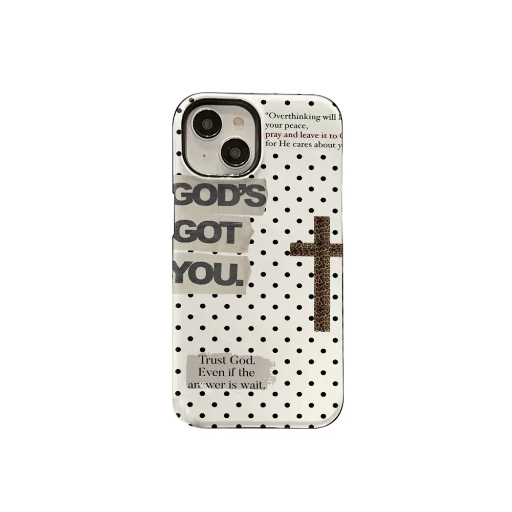 God's Got You Encouragement Quote Custom Cross TPU Shell - Vintage Paper Cut Art Protective Mobile Case, Fits iOS iPhone 17,16,15,14,13,12,11 Series Plus Pro Max Uplifting Gift