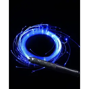 6ft LED Fiber Optic Dance Whip, USB Rechargeable, 7 Colors 4 Modes Rainbow Bright Light Effect for Rave Party, Music Festival, Stage Show, Carnival Activities