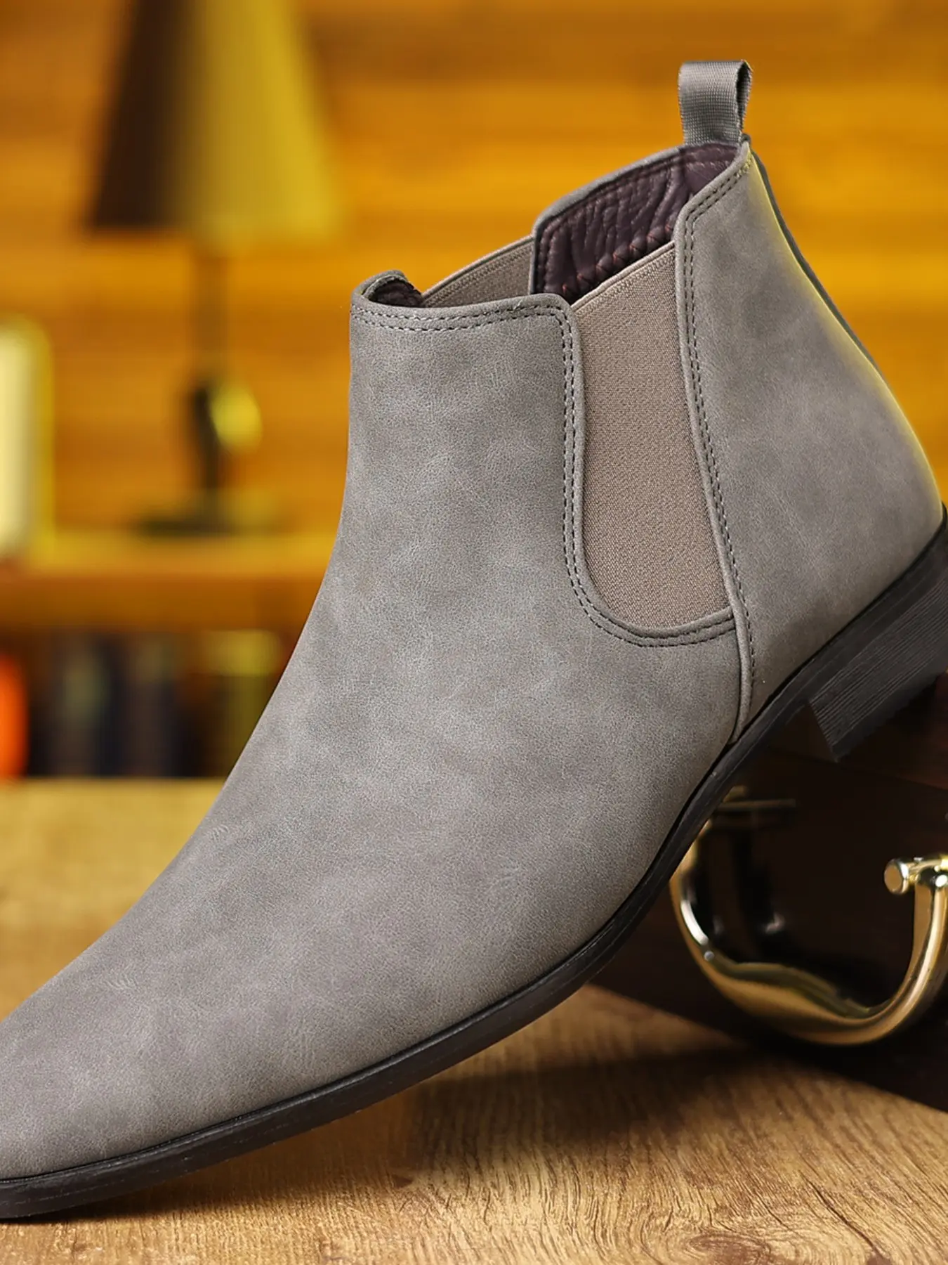 2205 Matte PU Leather Chelsea Boots, Minimalist Design, Classic, Above Ankle, Casual Style, All Seasons, Perfect for Suits and Coats