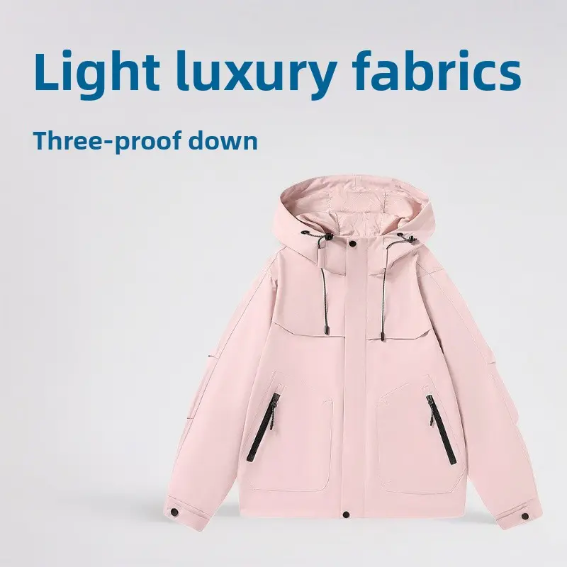 Detachable hooded breathable jacket for outdoor use, waterproof mountaineering jacket for men and women, couple's jacket