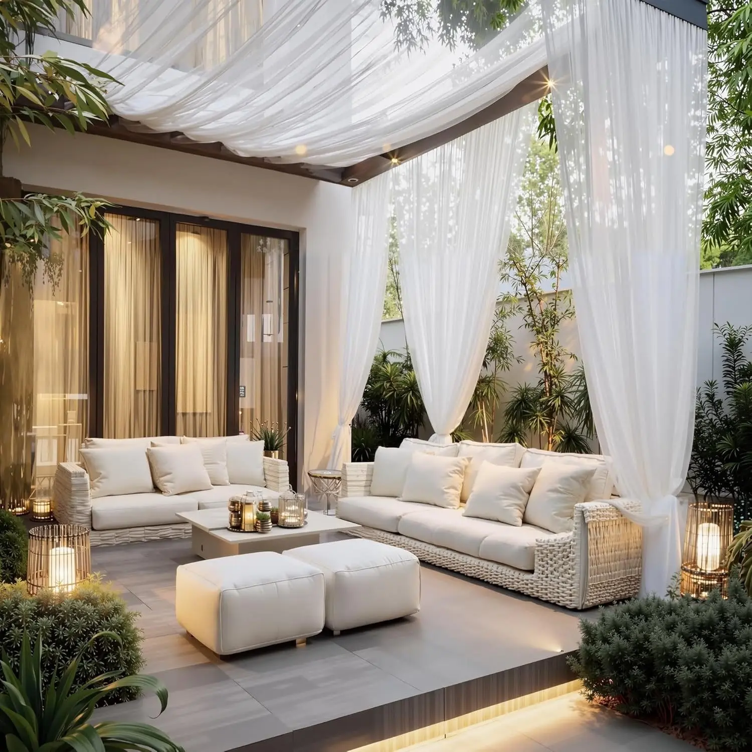 1pc Summer New Patio Balcony Mosquito Net, Garden Mesh Curtain, Outdoor DIY Rod Insert Thin Sheer Curtain, Privacy Screen, Mosquito Netting Curtains, Mosquito Proof Mesh