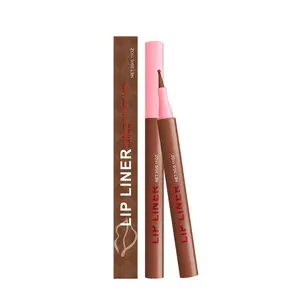 Liquid Brown Lip Liner Pen, Ultra Fine Tip Long Lasting Waterproof Lip Liner, Create Fuller Plump Lips Matte Lip Makeup