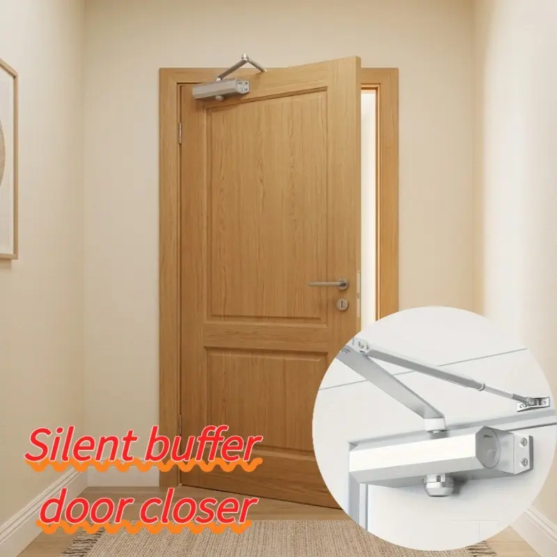 Quiet Automatic Hydraulic Door Closer, Adjustable Closing Speed, Durable Aluminum Housing, Suitable for Residential and Fire Doors, Door Closers for Home, Door Hardware