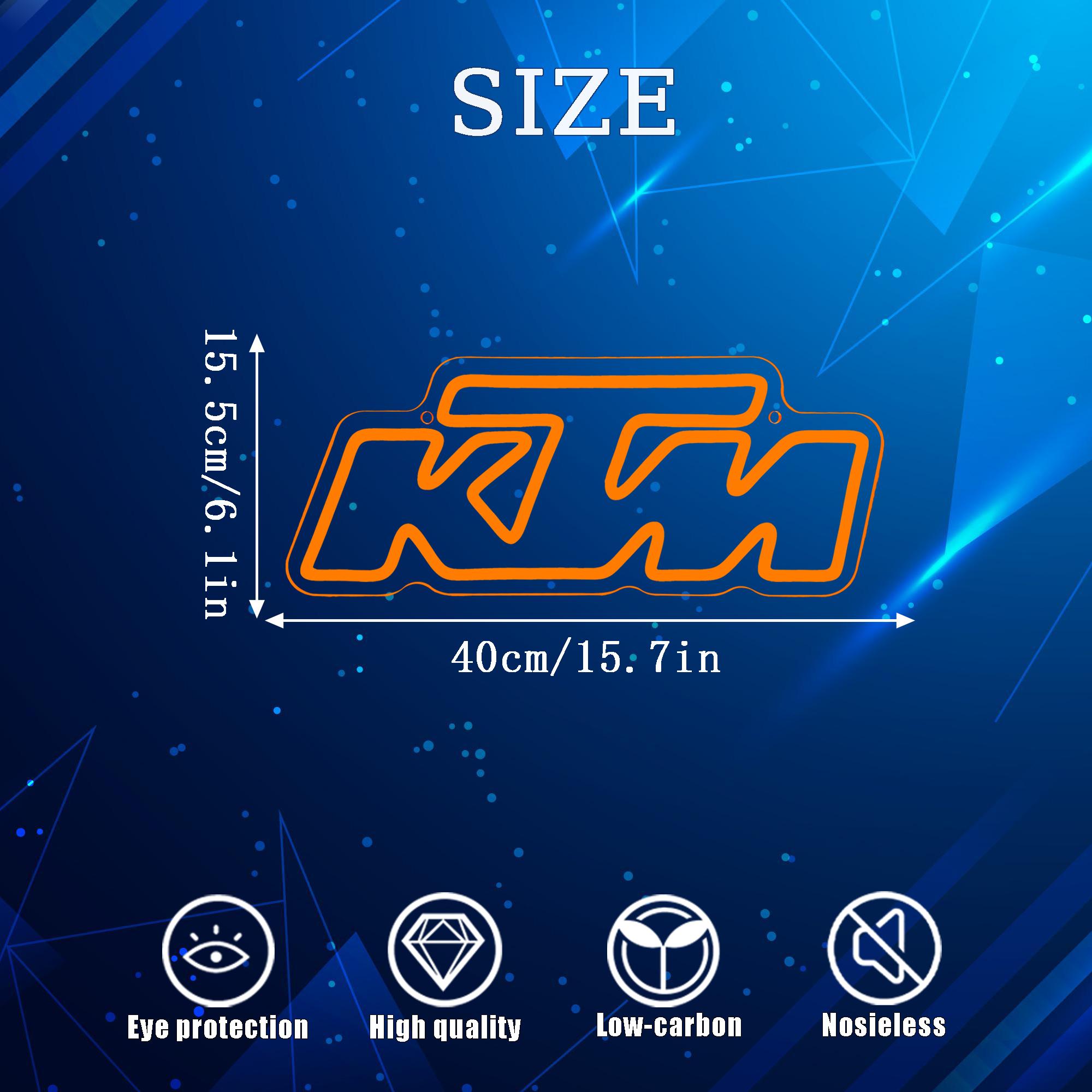 KTM Neon Sign, USB Powered KTM LED Sign, KTM Logo, Motorcycle Wall Decor, KTM Wall Art, Decorative Lights, Led Neon Signs, Novelty Lighting for Home, Office, Garage
