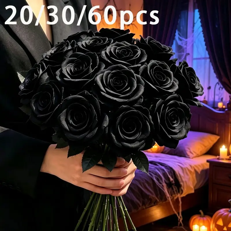 Halloween Rose Bouquets, DIY High-Quality Artificial Roses, Gothic Wedding, Halloween Decor, Home Office Hotel Decor, Realistic Touch