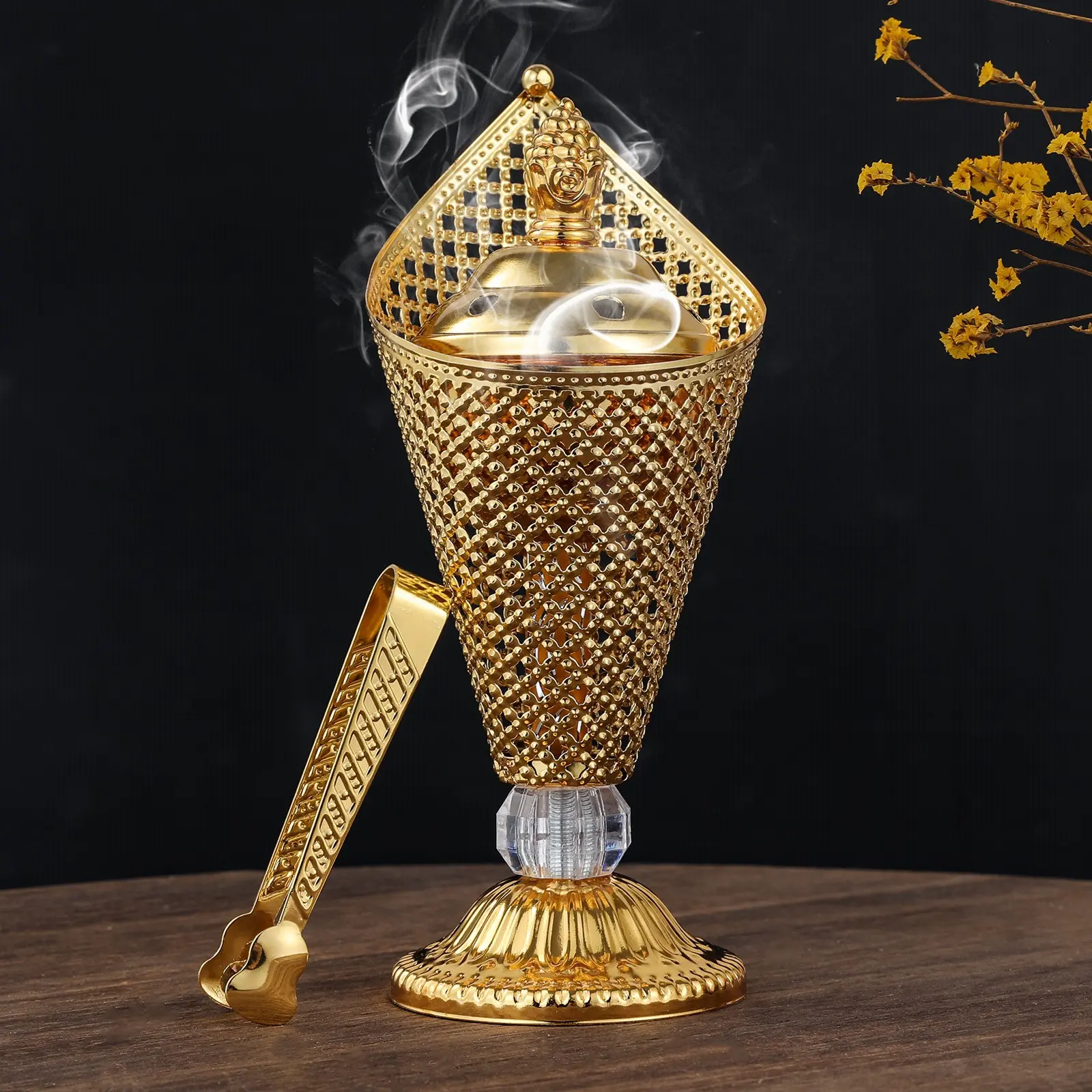 Luxury Middle Eastern Incense Burner, Bakhoor Burner, Arabic Home Decor Fragrance Holder, Indoor Craftsmanship, Elegant Aromatherapy Piece