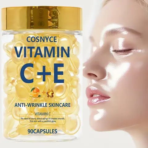 Cosnyce Retinol and Vitamin C Antiaging Capsules, and Wrinkle-Fighting Skincare, Anti Aging Supplement, Essential Healthy Beauty Supplements for Radiant Skin, Beauty Wellness Supplement