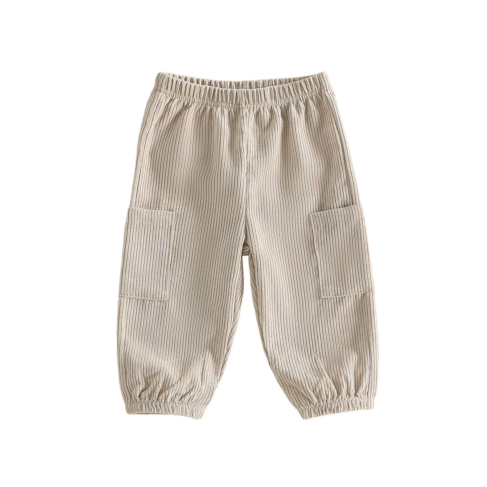 Toddler Baby Boys Jogger Pants Solid Color Corduroy Elastic Waist Trousers with Side Pockets Casual 6M-4T