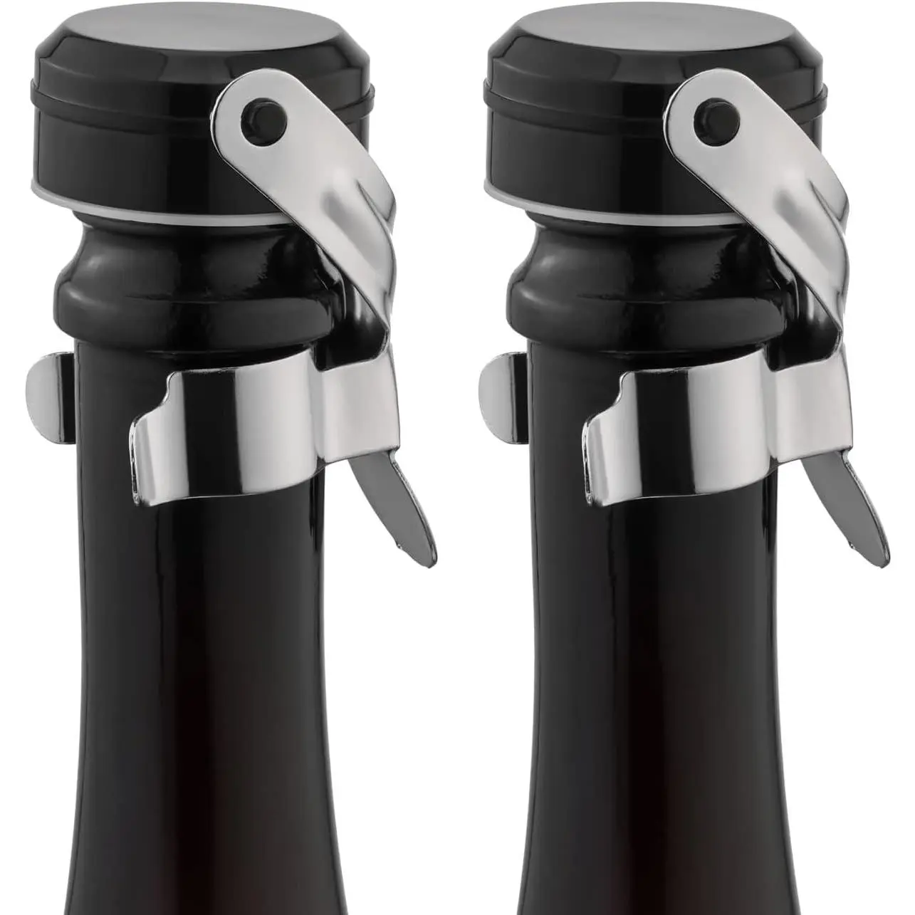 WOTOR Champagne & Wine Bottle Stoppers, Champagne Cork, 2 Pack, Silver