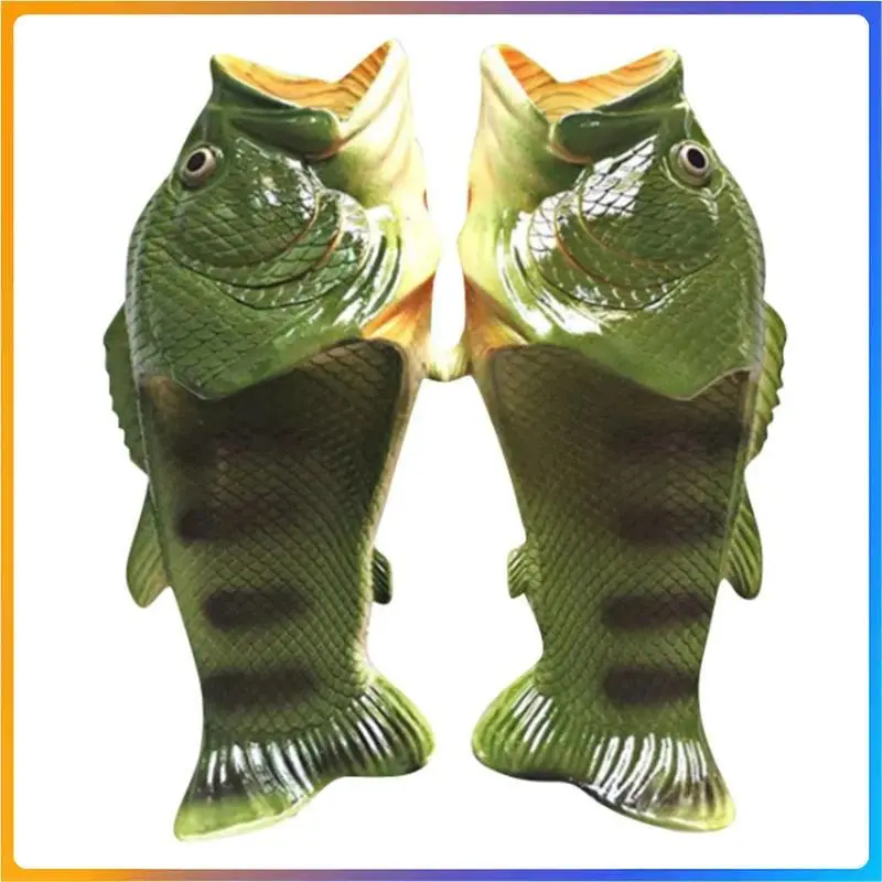 2025 Funny Slippers For Women Couple Shoes Family Shoes Parent-Child Sandals Large Size 32-46 Summer Beach Shoes Fish Slippers