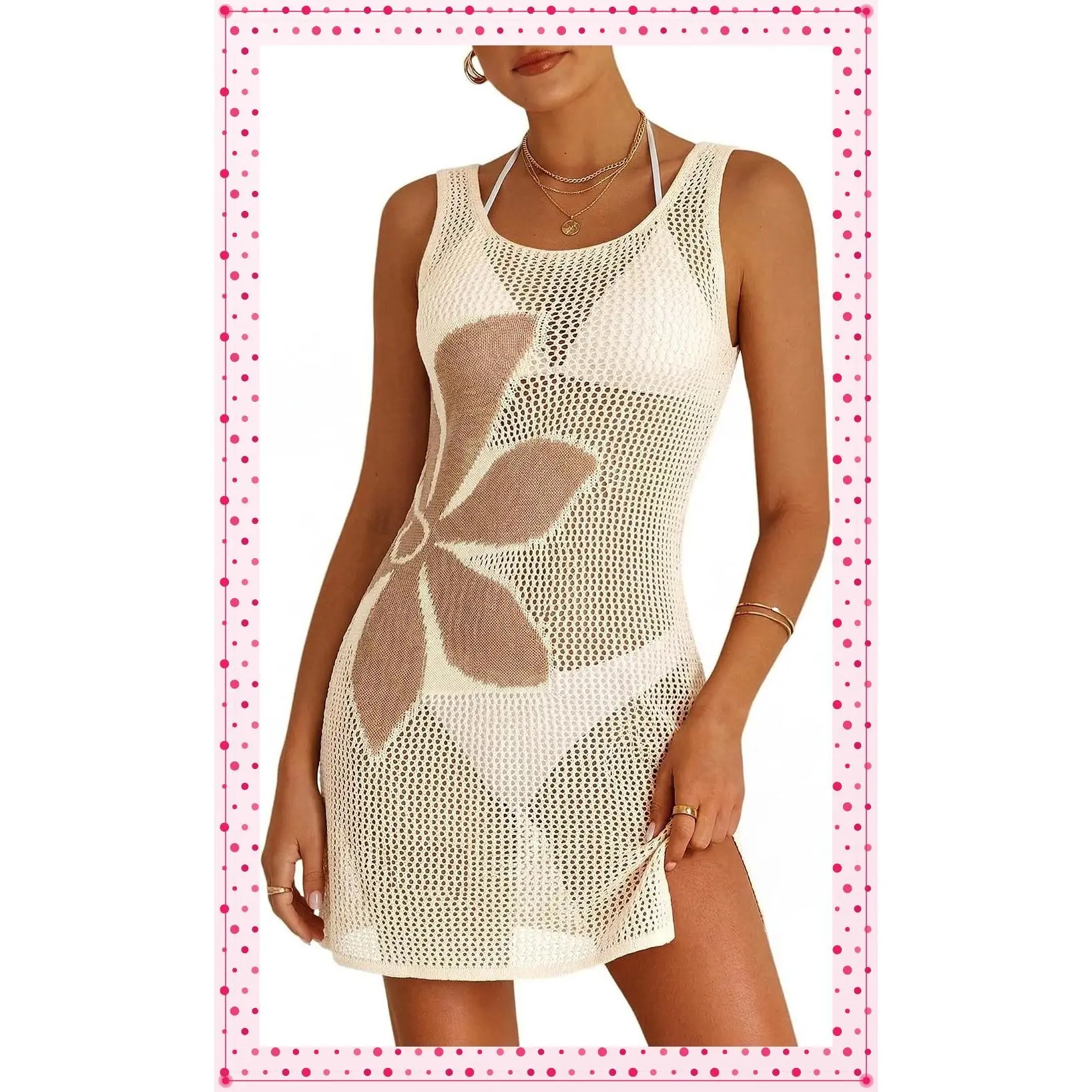 Women's Summer Sleeveless Knit Beach Swimsuit Cover UpGift