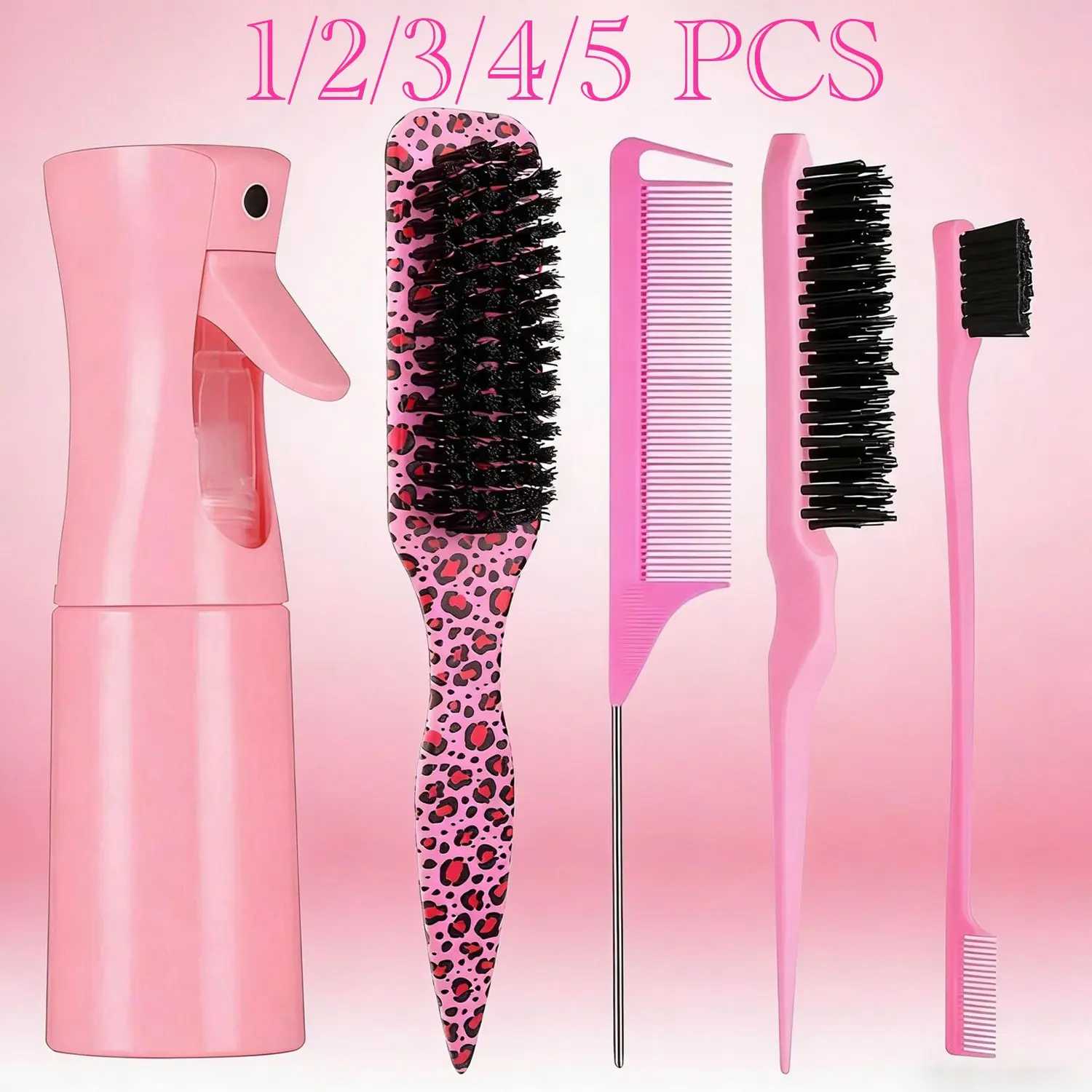 Hair Styling Tools Set, Barber Supplies, Barber Equipment, Haircare Detangling Hairbrush, Sectioning & Smoothing Kit with Precision Parting & Edge Control Tools for Daily Hair, Suitable for Women, Girls, Barbers & Salon Use, Hair Styling Accessories