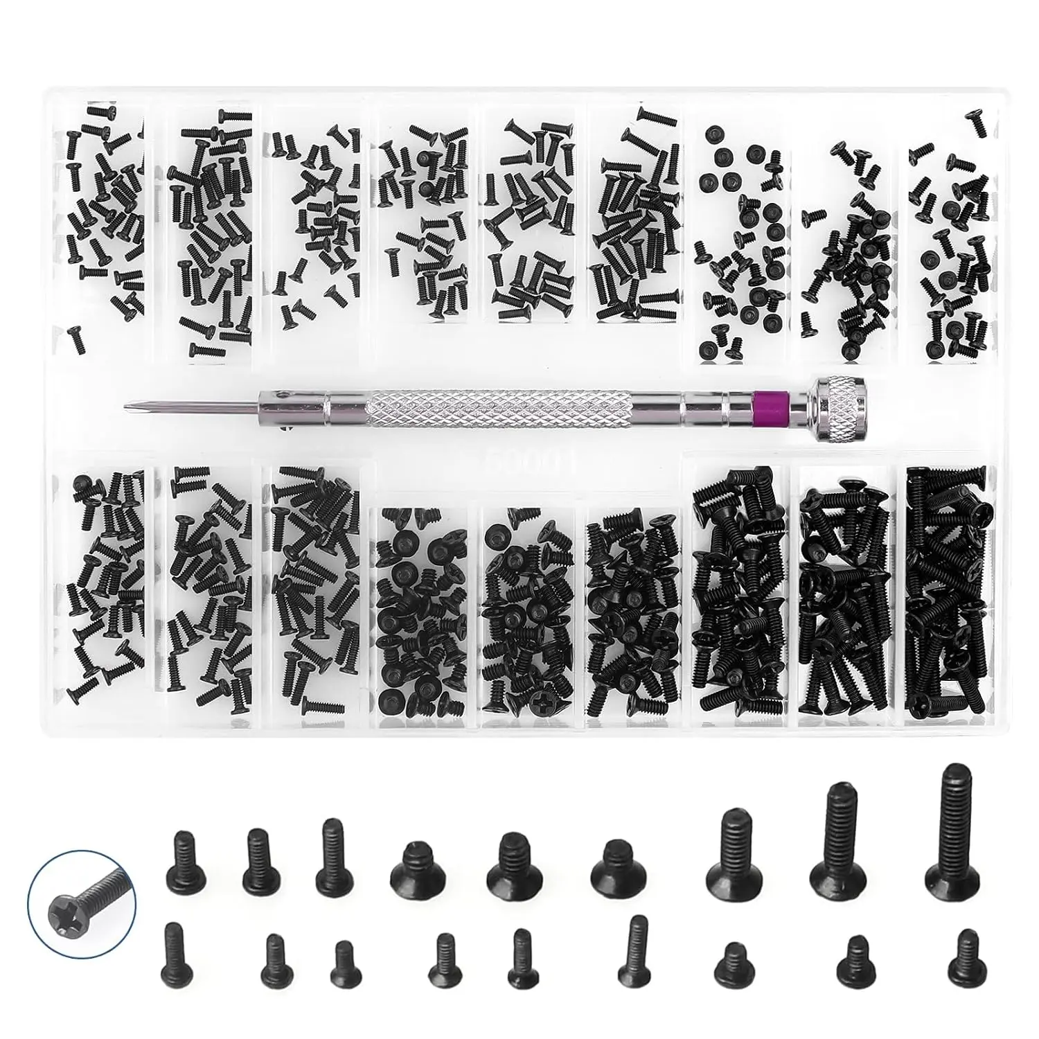 Screws Laptop Screws 500 count M1.2/M1.4/M2.0 Small Screws Kit for Motherboard PC SSD Glasses with