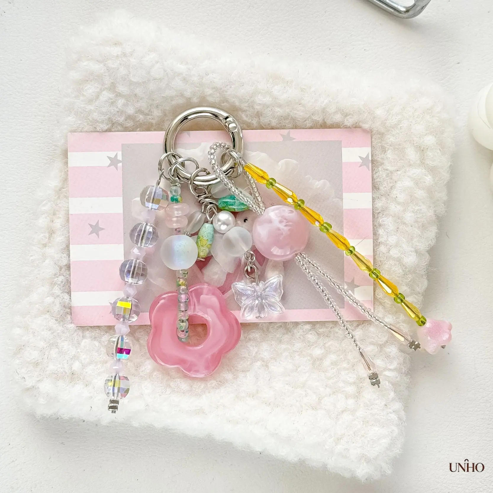 Diancai Original Small Fresh Lily Of The Valley Luggage Pendant, Handmade Beaded Keychain, Ins Style Bag Charm, Versatile Mobile Phone Chain Ornament, Sweet Gift For Girls