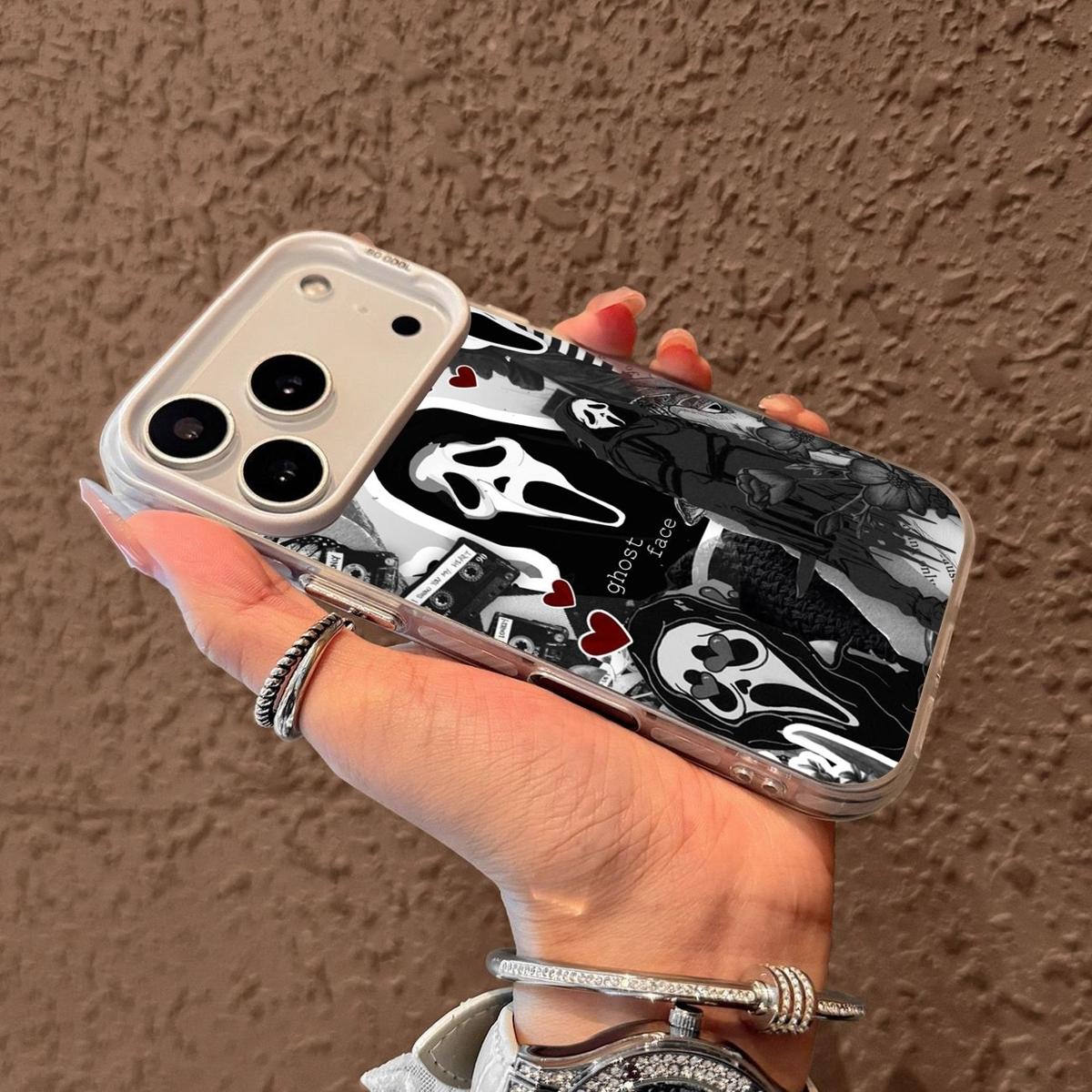 Terrifying Faceless Man ghost facePattern Case for iPhone 17 Pro Max 17 Air 16/15/14/13/12/11 Pro Max XR XS E Plus Retro High-end Shockproof Drop Screen Protection Cute Durable PC Smartphone Cover