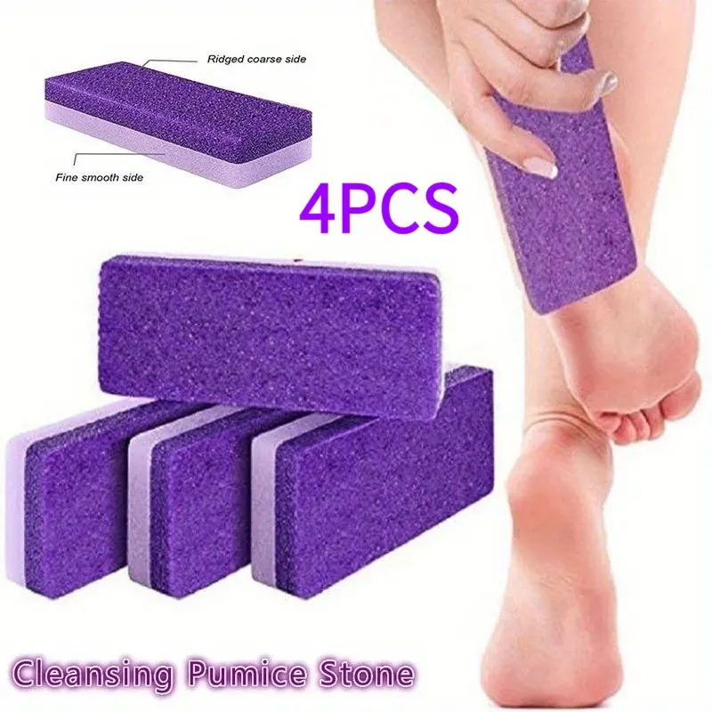 4pcs Reusable Foot Exfoliating Sponges, Foot Callus Remover, Salon-Quality Pedicure Brush Set, Soften and Revitalize Fatigued Feet, Perfect Daily Home Spa Tool