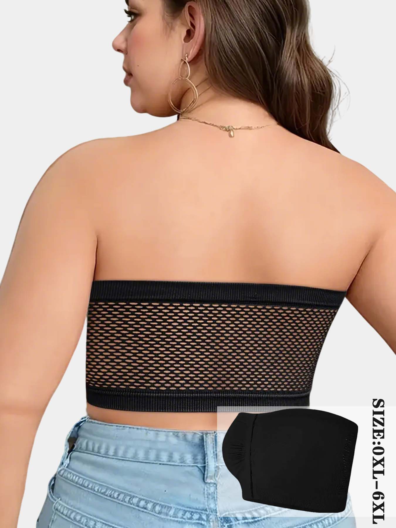Plus Size Front Closure Wireless Bra, Comfortable Breathable Bandeau Sports Bra, Full Coverage Slimming Design, Workout Yoga Bra