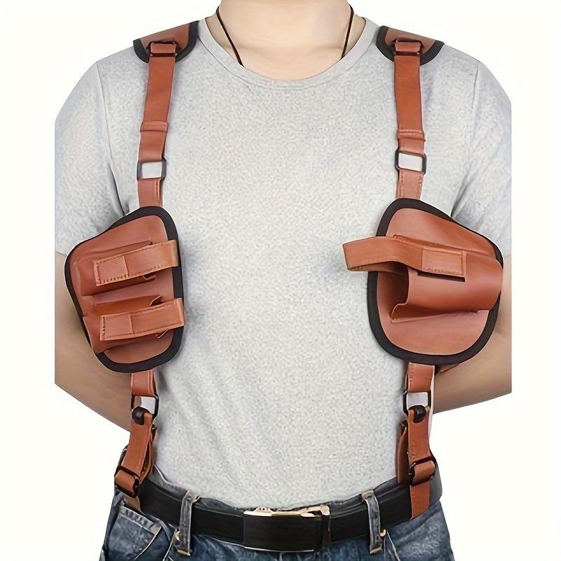 Vertical Shoulder Holster - Adjustable PU Leather Concealed Carry Holster with Double Magazine Pouch for Most Kinds of Pistols, Universal Fit and Easy Access