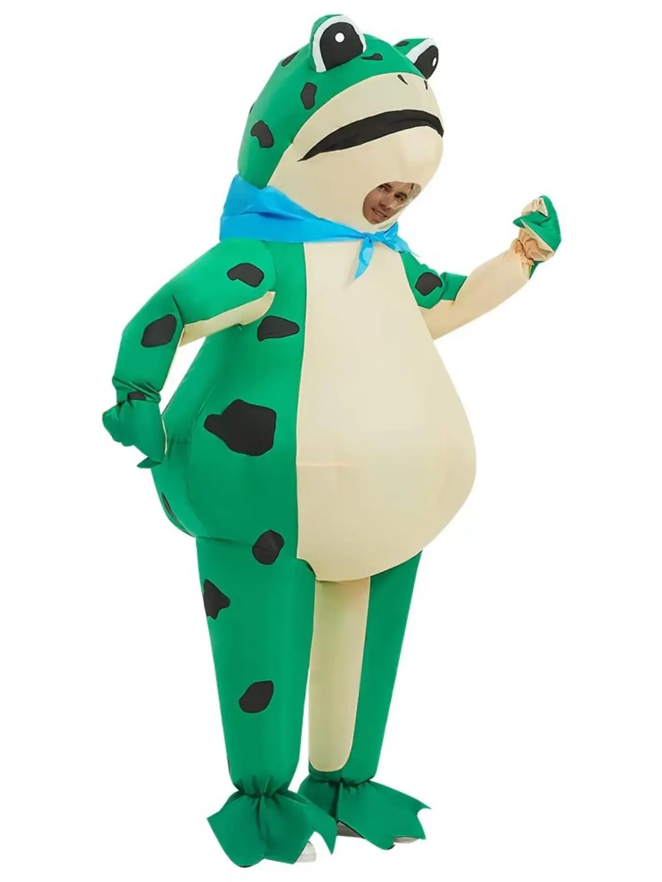 Inflatable Frog Costume for Adults, Oversized Funny Full Body Blow Up Polyester Cosplay Suit, Halloween Party Costume, Adult Role Play