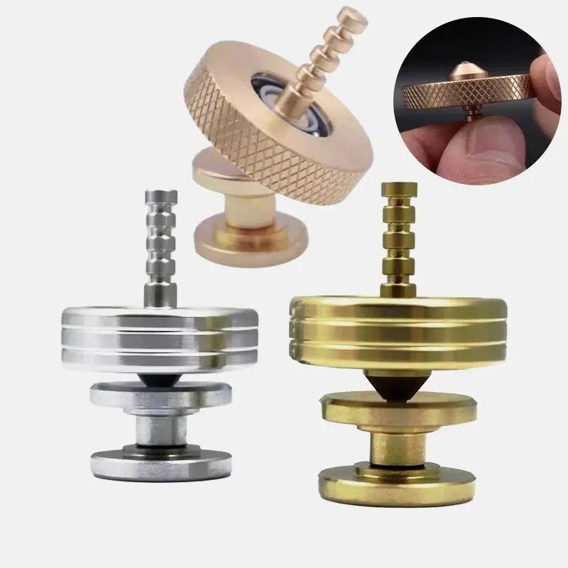 Stainless Steel 2-in-1 Gyroscope Spinner, Premium Metal Stress Relief Toy, Calming Fidget Tool for Adults to Boost Focus & Concentration with Dual Functionality, Fidget Stress Relief Toys
