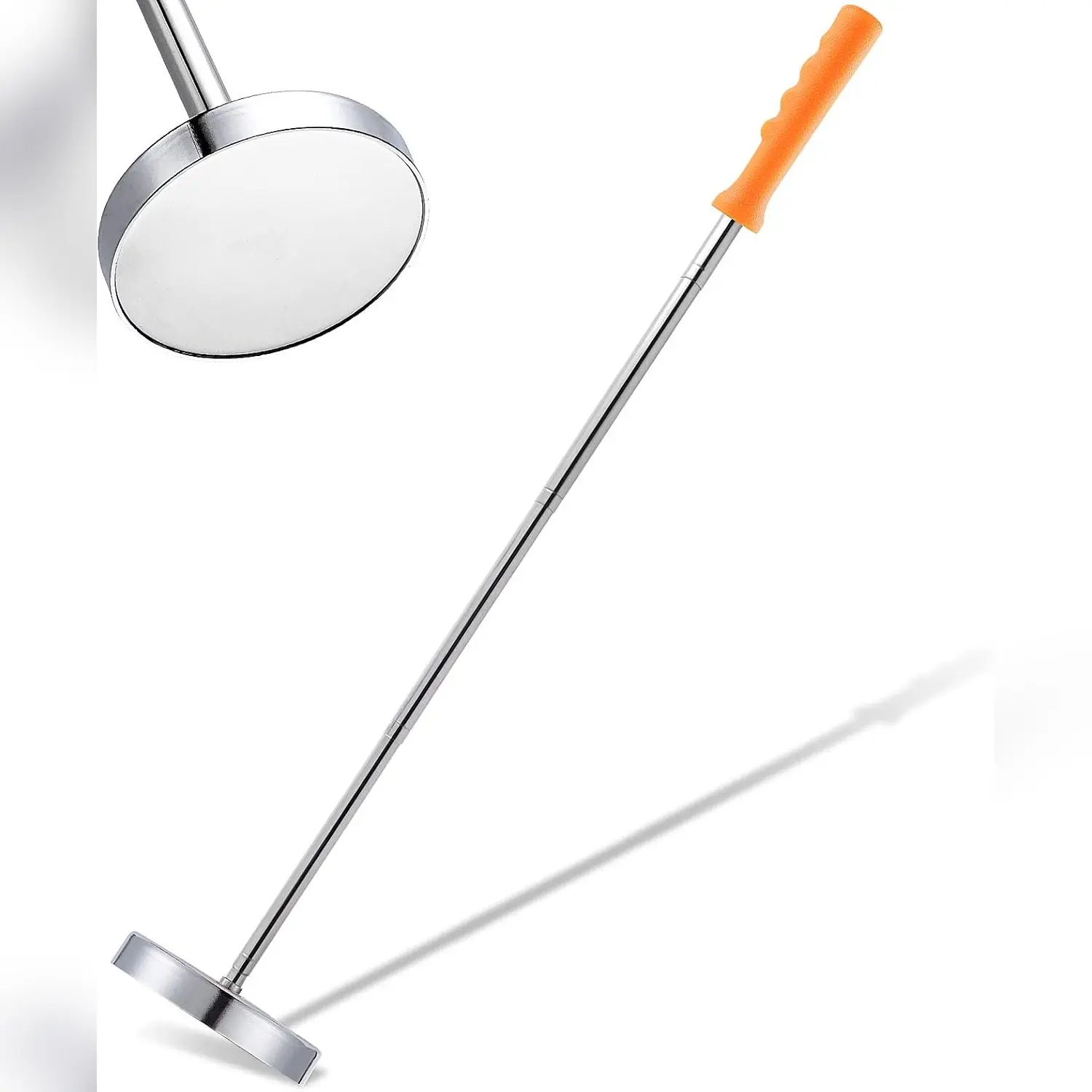 Magnetic Sweeper Telescoping Pick-Up Tool, 35LB Magnet Stick, Screws Parts Finder, Pickup Nails, Screws, Metal Picker, Orange Handle, Garage DIY Repair