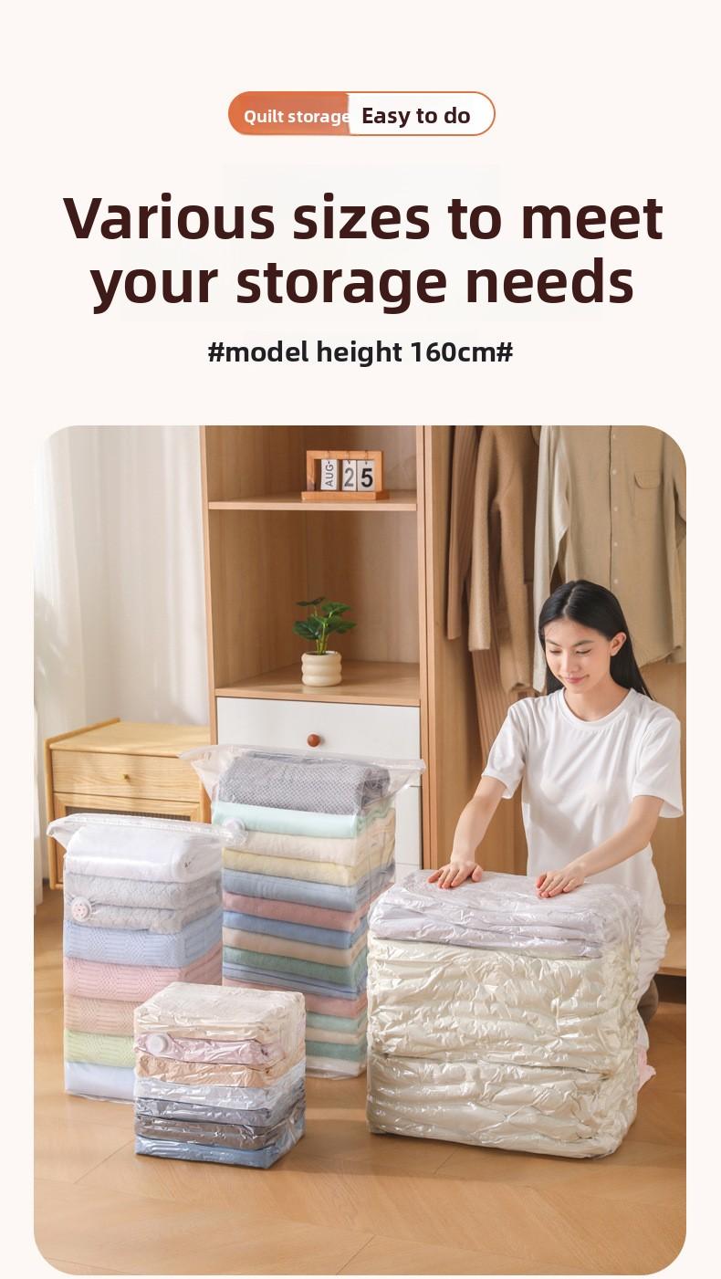 Vacuum Compression Bag No Air Extractor Needed 3D Thickened Large Capacity Clothes Quilts Storage Sealing Bag