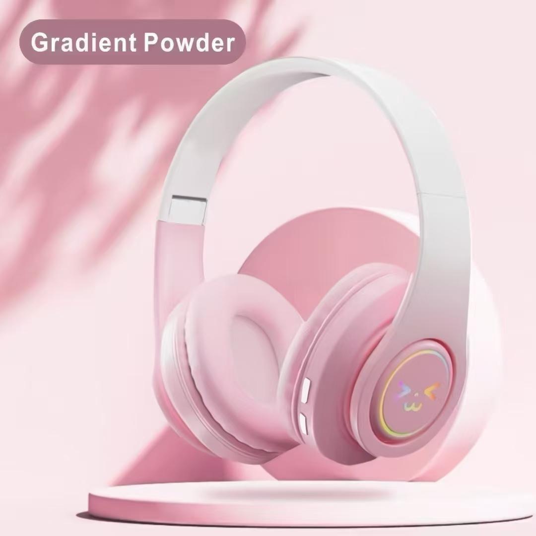 Wireless Headphones, Over-ear Design Headphone with Light Effect, Foldable Headphones Suitable for Gaming, Office, Queue, Audio